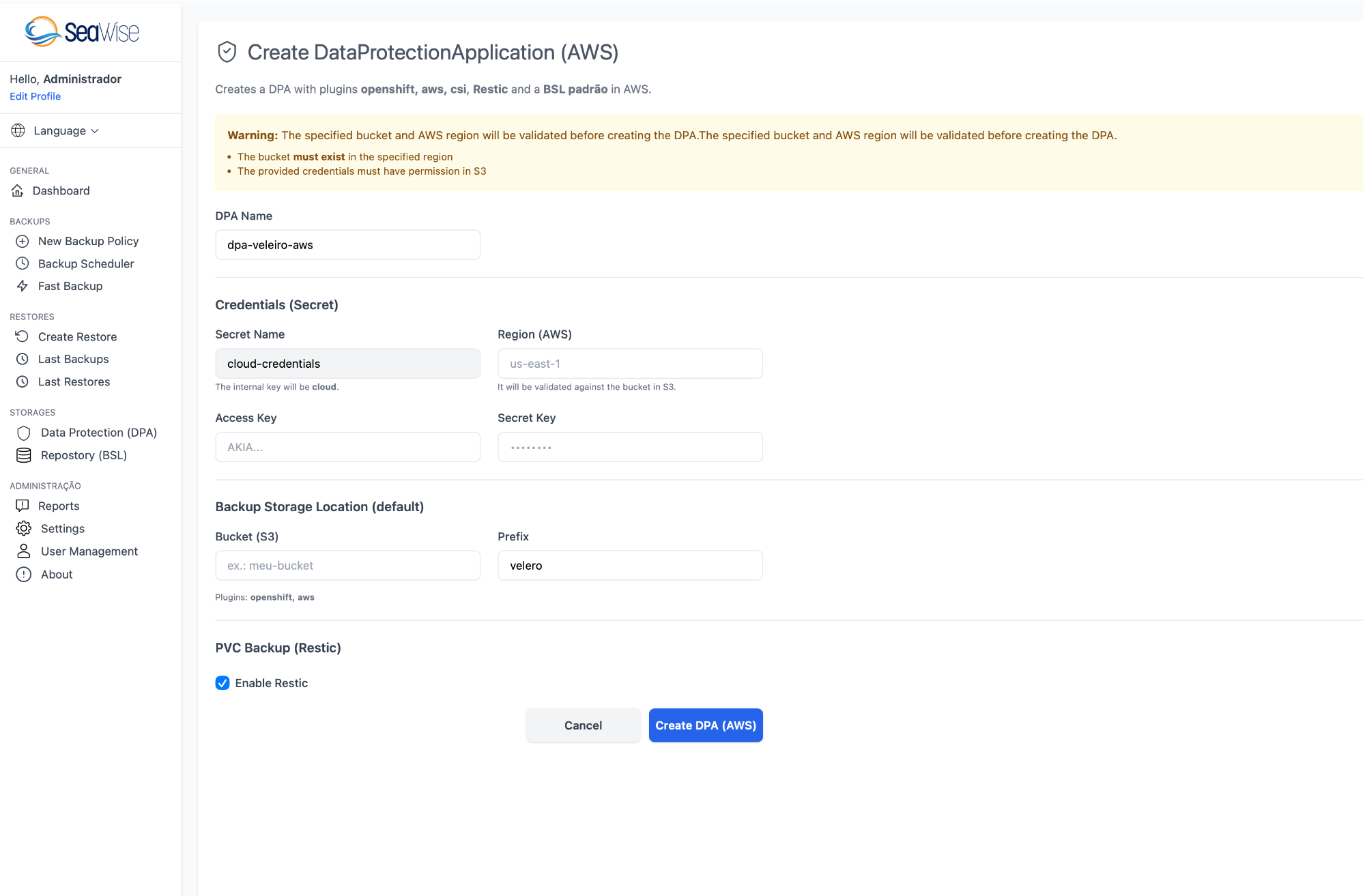 Formulário DPA AWS
